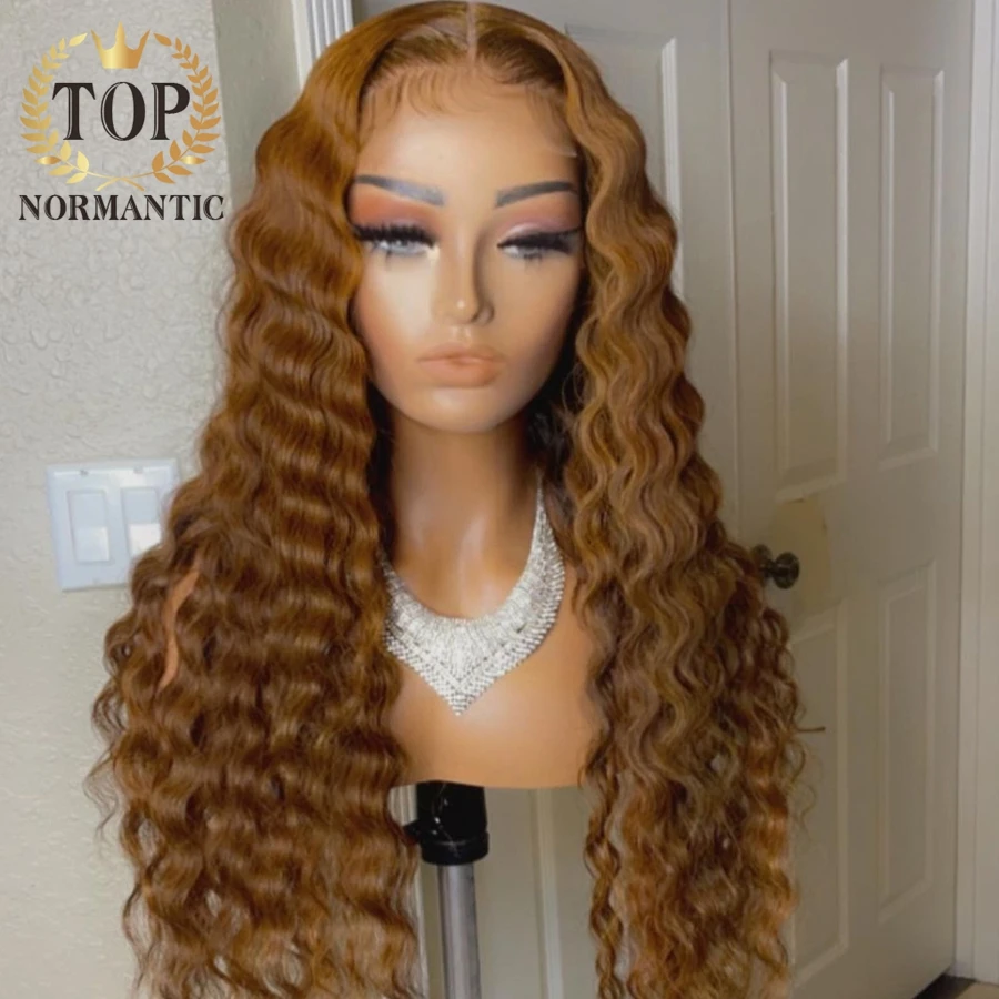 Topnormantic Blonde Color 5x5 Lace Closure Wig for Woman Peruvian Hair Transparent Lace Wig 13x4 Lace Front Wig Human Hair