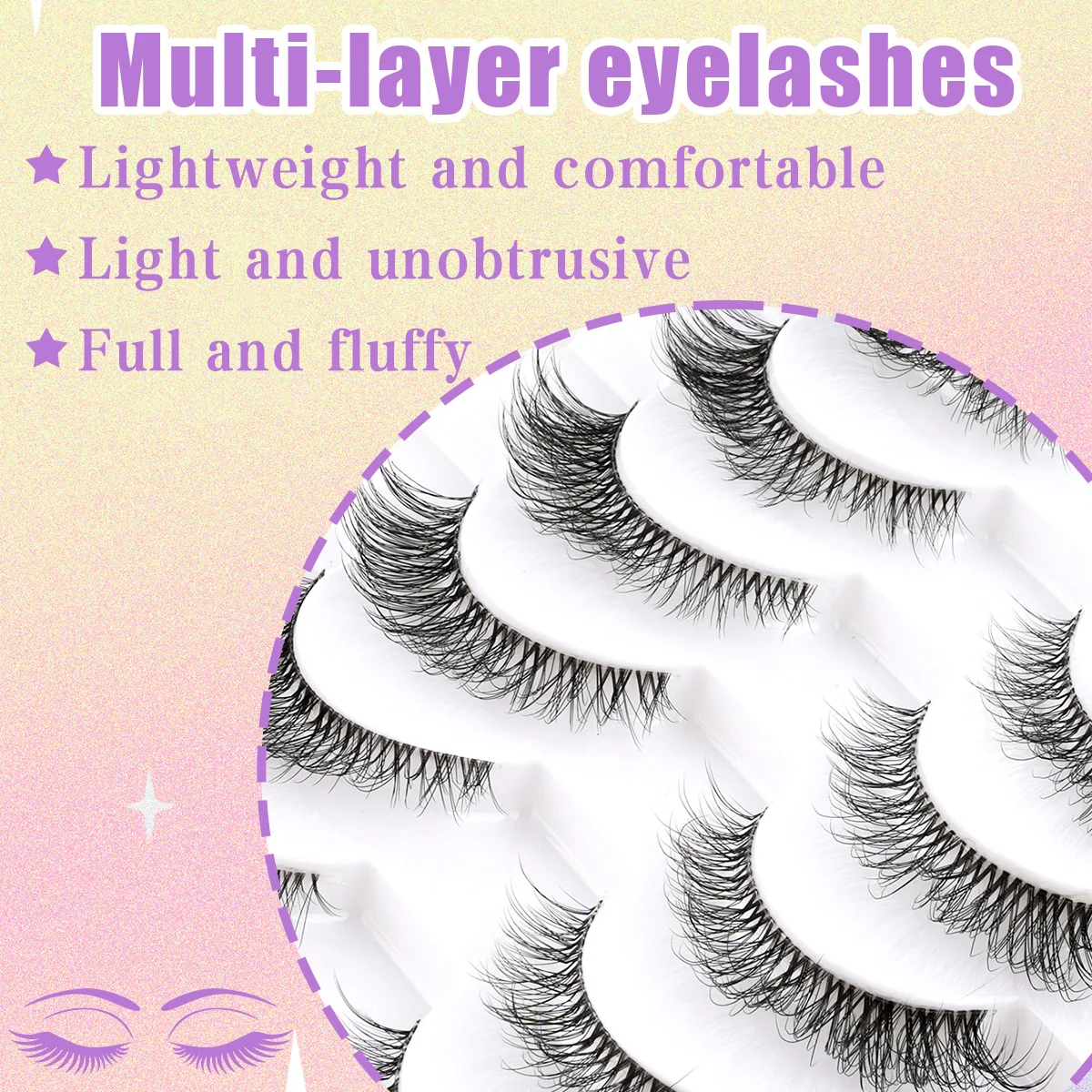 Cat Eye lashes 3/10 Pairs Fox Eyelashes Extension Natural Soft 3D Mink Lashes Fluffy Reusable Fake Eyelashes Makeup faux Cils