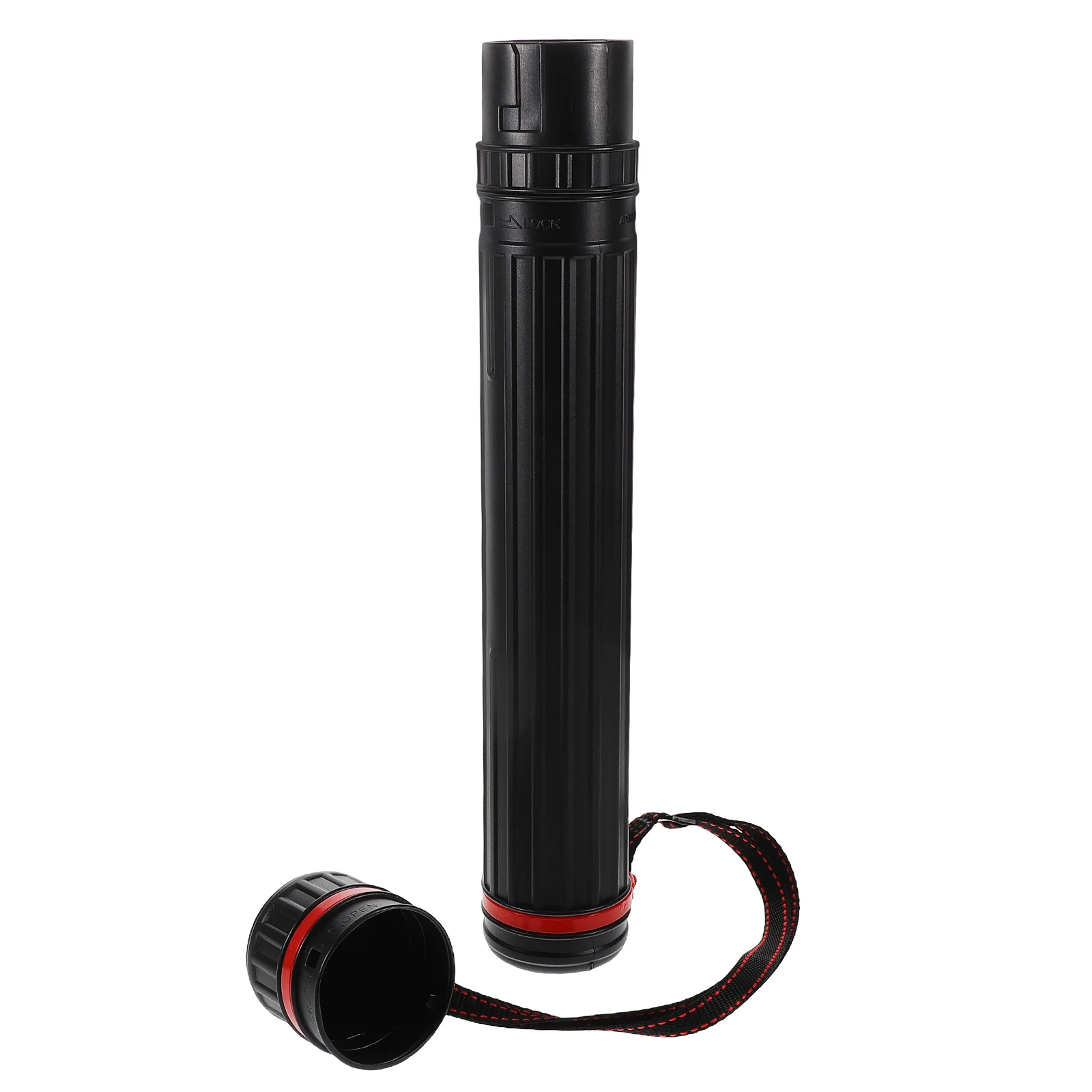 Tubo de almacenamiento de documentos ajustable Extra pequeño, negro, para obras de arte, carteles, Estuche de transporte impermeable expandible, plástico resistente