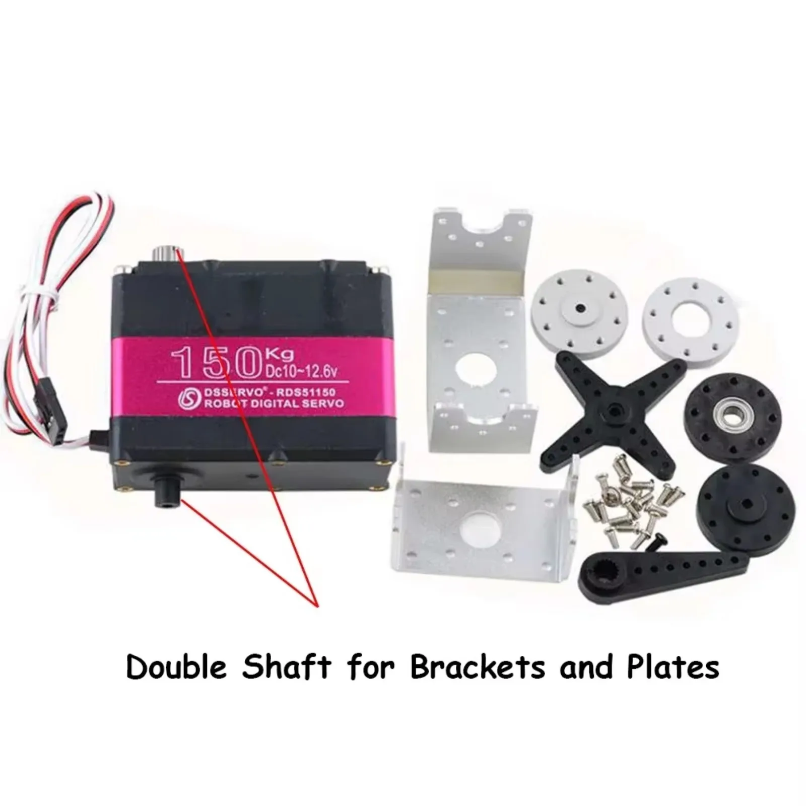 High Torque Robotic Digital Servo Metal Gear with U Bracket & Mounting Plate IP66 Waterproof for RC Industrial Application