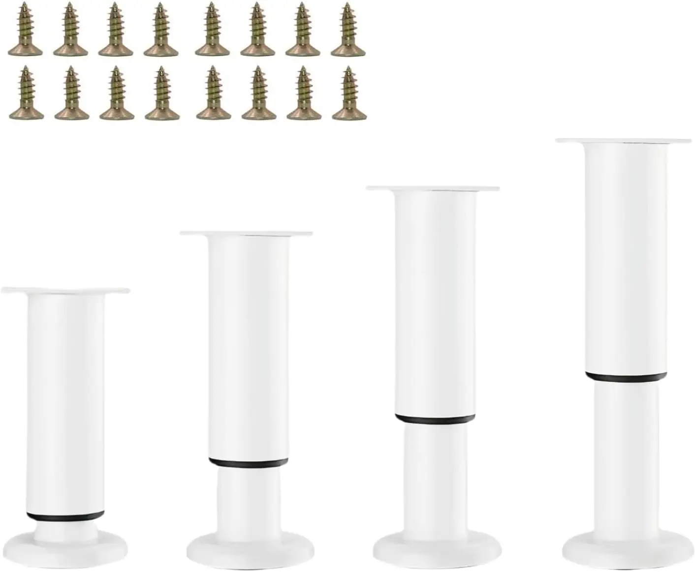 

4PCS Adjustable 4.7-7.08 Inch Metal Furniture Legs Black Furniture Replacement Foot Legs for Kitchen Cabinet Sofa Bed Desk Table