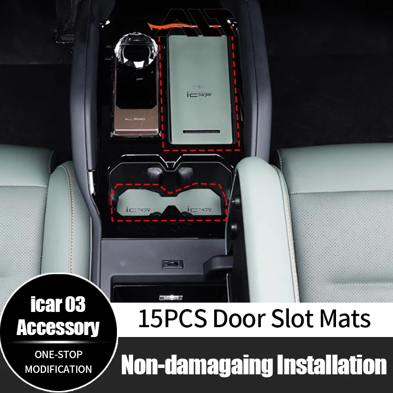 

15Pcs For Chery ICAR 03 Jaecoo J6 Door Slot Mats Center Console Panel Water Cup Anti Slip Pad Full Car Interior Accessories