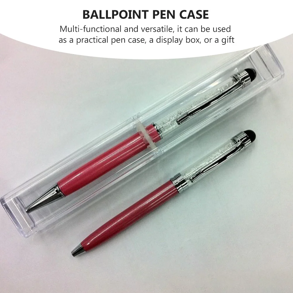 10 Pcs Pencil Case Ballpoint Box Clear Container Gift Plastic Office Supplies Square