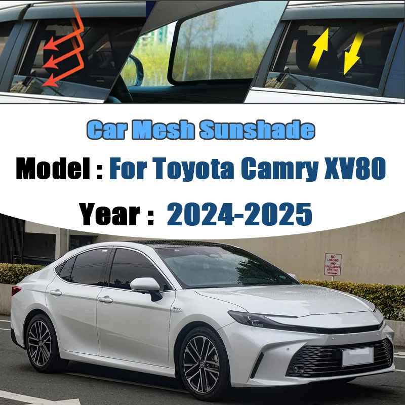 

Солнцезащитные сетки для автомобиля Toyota Camry XV80 2024-2025: магнитные шторки на окна, защита от комаров, автоаксессуары