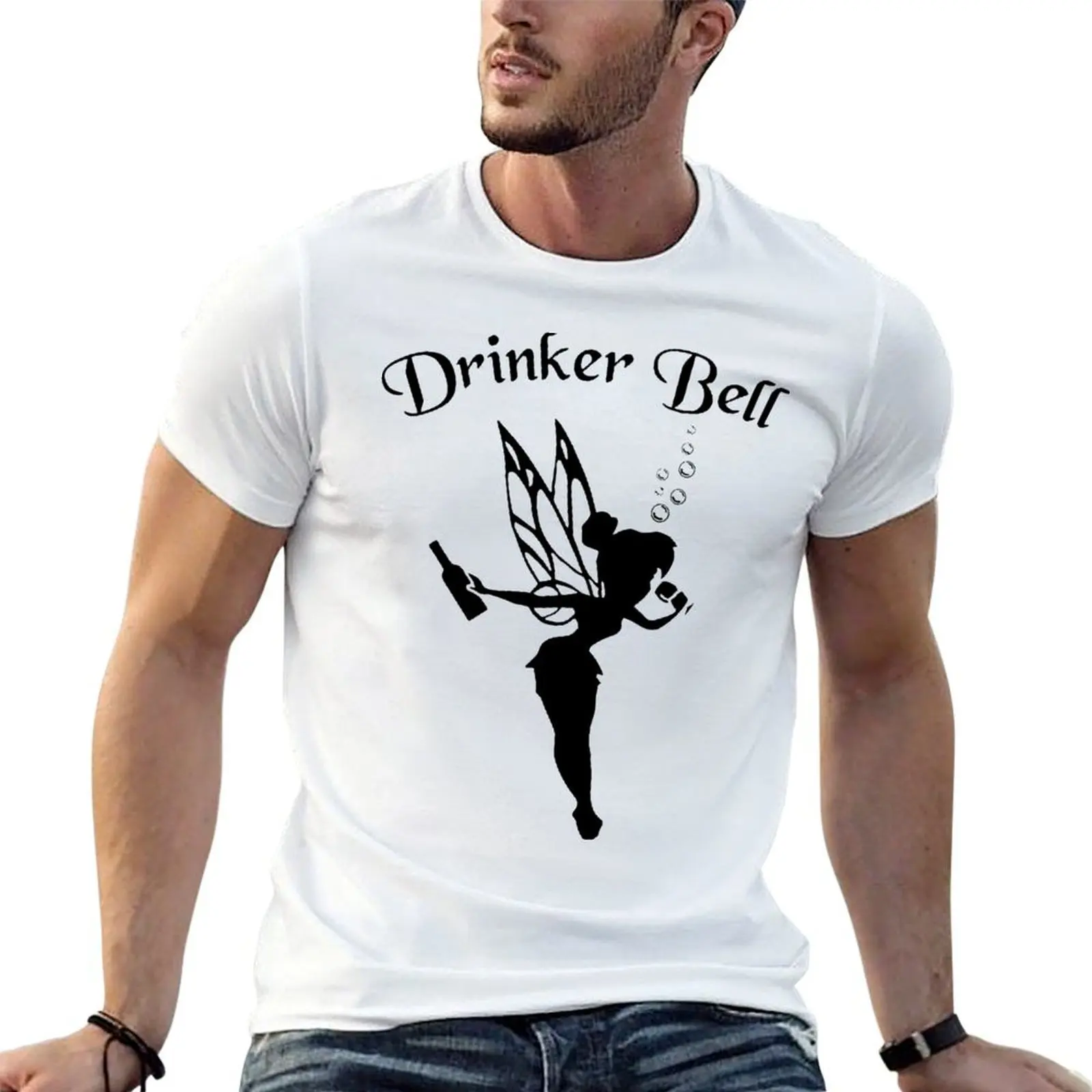 Темная футболка DrinkerBell, модная повседневная футболка с коротким рукавом