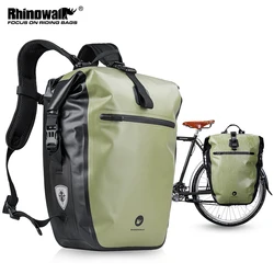 Rhinowalk Bike Side Bag Waterproof 27L Big Capacity Bicycle Rear Seat Pannier Pack Multifunctional Cycling Storage Bikepacking