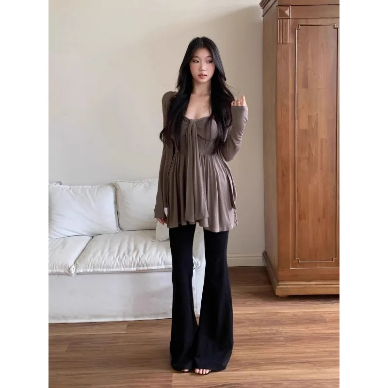 

Нишевый женский камзол без груди с подкладкой, универсальный топ, облегающий осенний кардиган, куртка, модный женский костюм-двойка