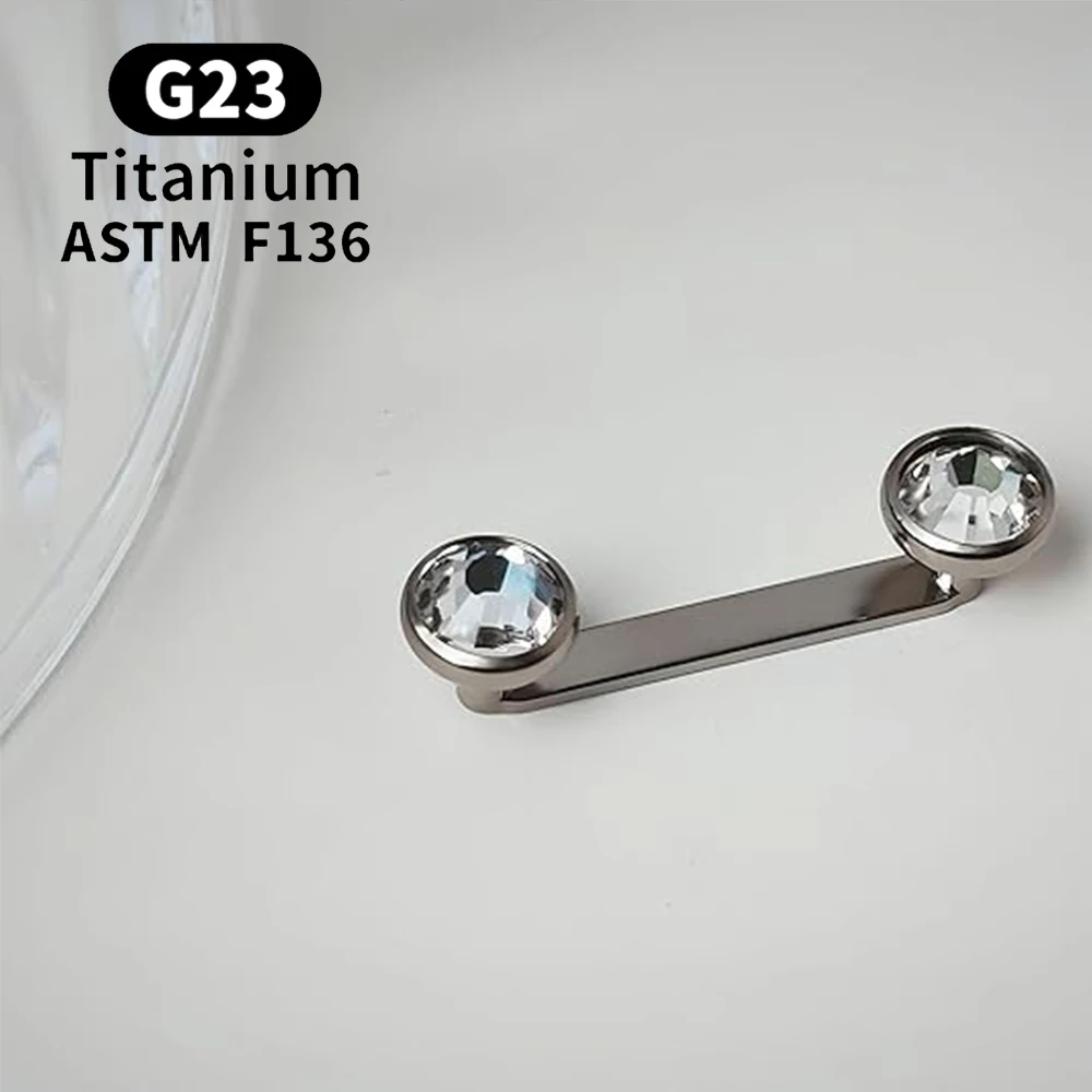 ASTM F136 Titanium Micro Dermal Piercing Round CZ Dermal Anchor Flat Bar 14G Internal Threaded Surface Piercing Body Jewelry