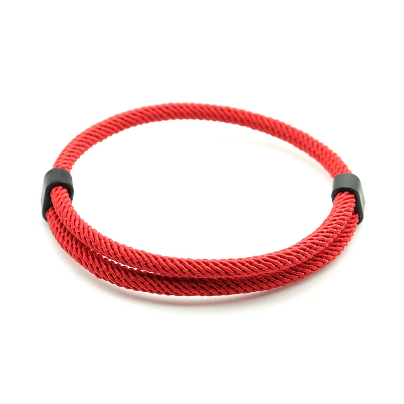 Modna bransoletka z nici męskie damskie regulowana czerwona bransoletka dla miłośników odległość para Brazalete minimalistyczna bransoletka do medytacji jogi — zdjęcie 7