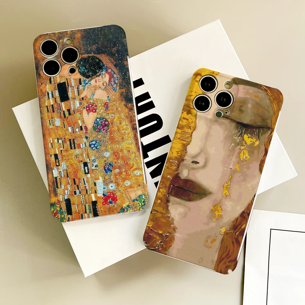 Fashion print Gustav Klimt The Kiss phone case FUNDA For IPh
