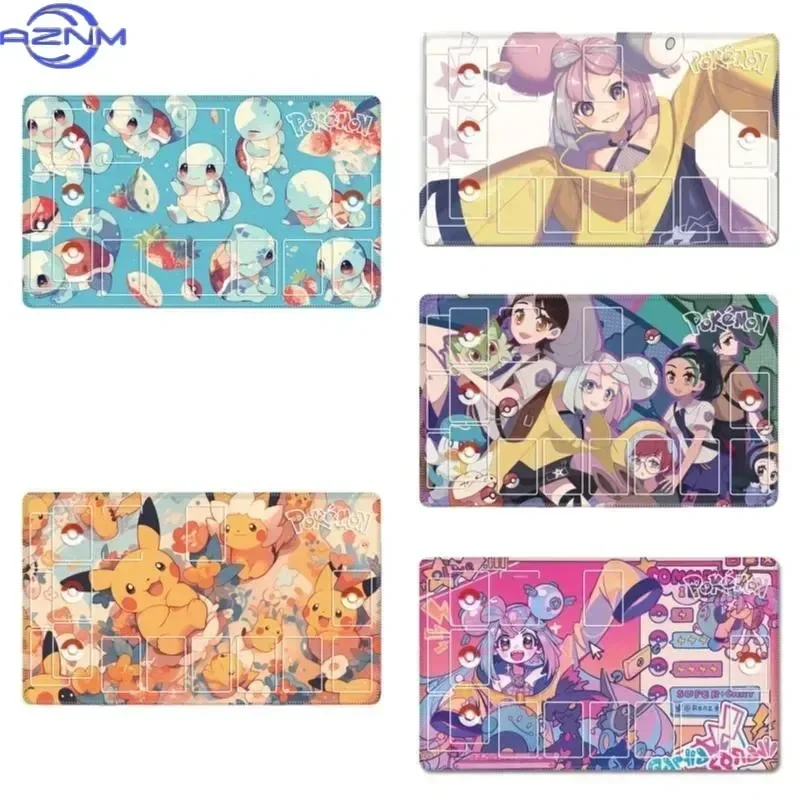 Anime Pokemon Battle Against Iono Pikachu Squirtle Bulbasaur Charizard Pattern Non-slip Waterproof Stitched Edge Desk Mat Gift