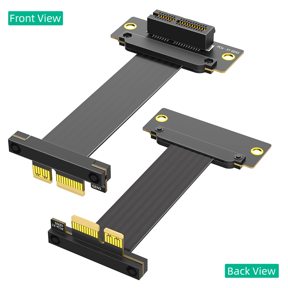 PCI-e PCI Express 5.0 1X Male to Female Extension Adapter Cable ( dual vertical 90 degree direction)