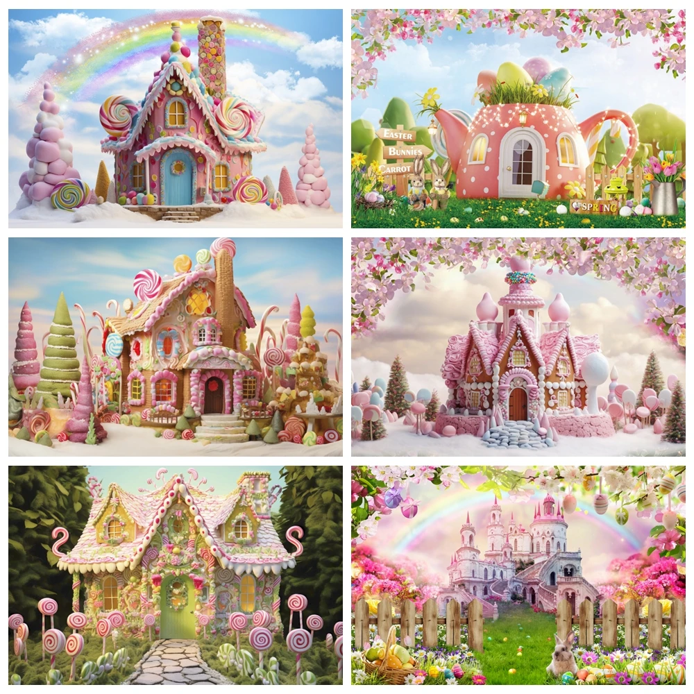 

Spring Dreamy Castle Photography Backdrops Flower Floral Girls Princess Birthday Party Decor Baby Shower Background Photo Studio