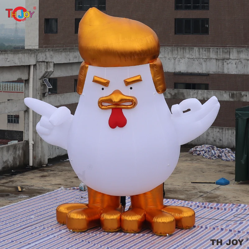 

Fast Air Shipping Giant Inflatable Rooster Outdoor Park Decoration 10m 33ft Tall Inflatable Trump-like Chicken With Blond Hair