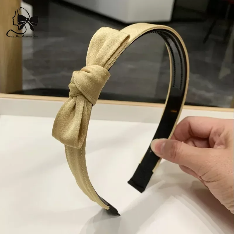 2023 Women Fashion bowknot satin Hair Hoop Hair Bands Girls Lovely Headband bow Hairband antiskid Headwear Hair Accessories