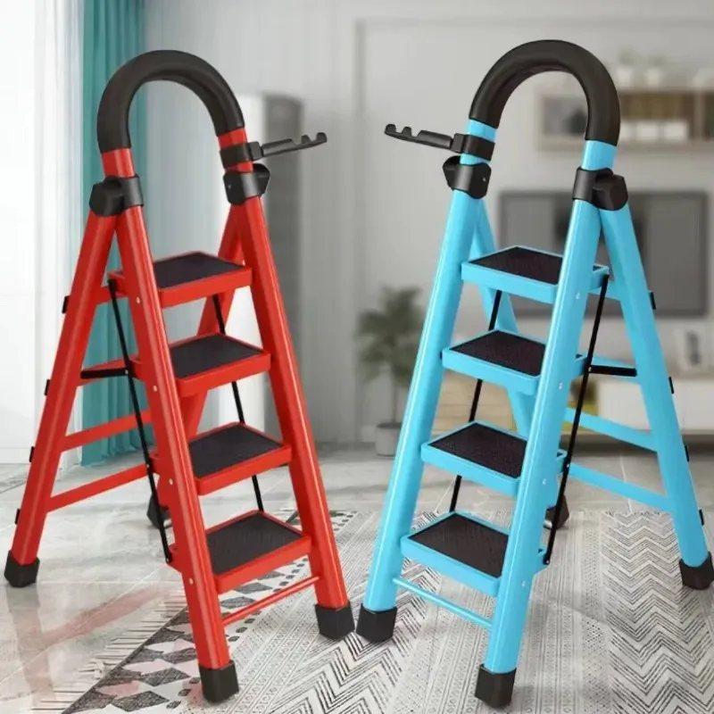 Steel portable folding ladder 2-6 dual-use wide pedal 150 kg load-bearing capacity