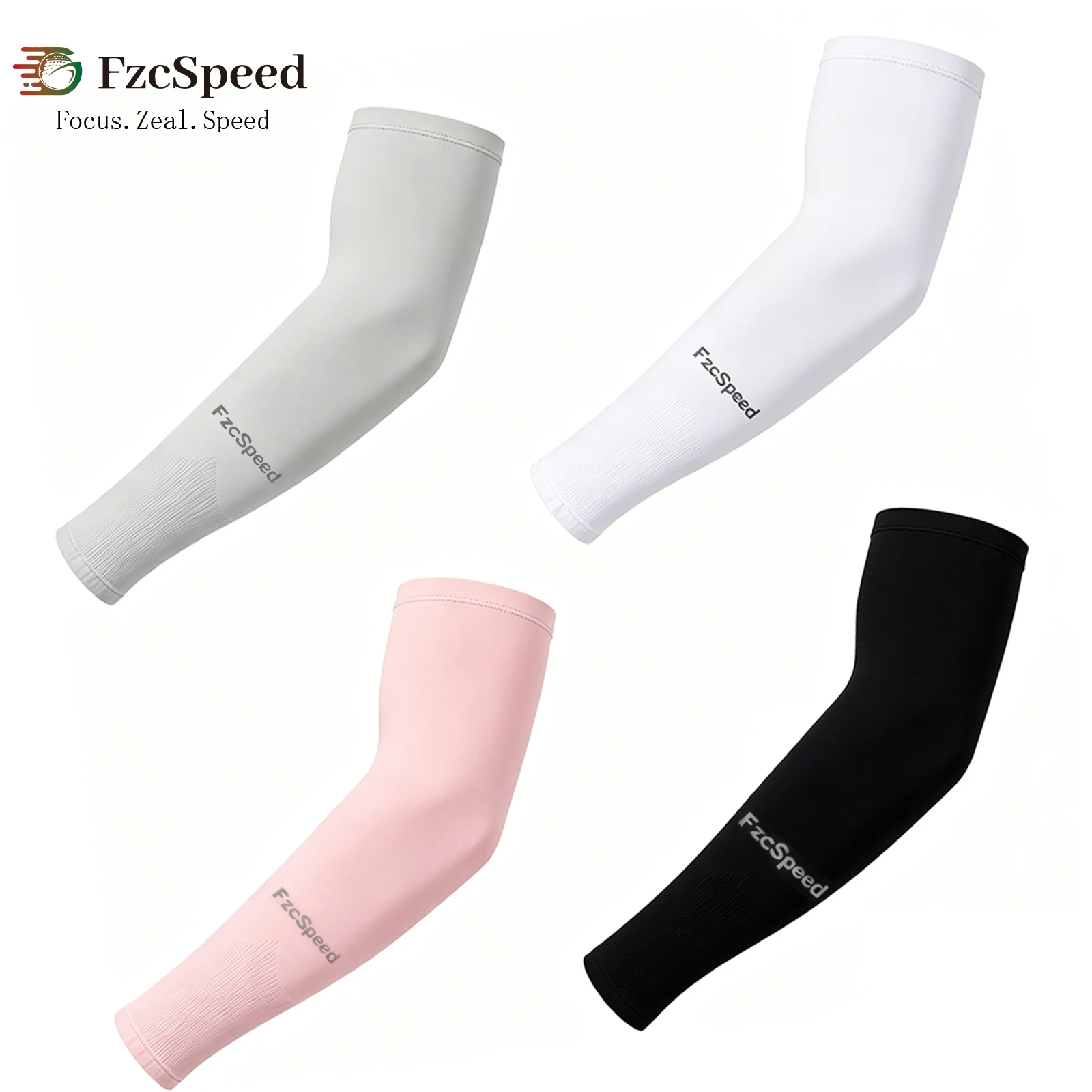 1/4 Pairs Solid Cooling Arm Sleeves Breathable Sun Protection For Men Women Outdoor Sports Cycling Fishing Anti-UV Elbow Covers