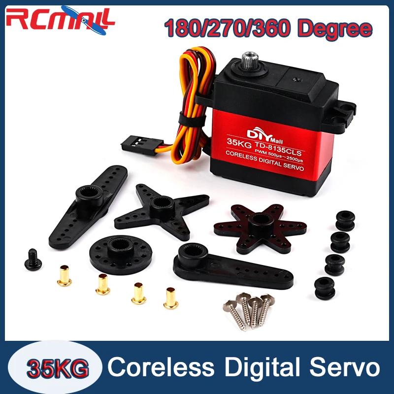 TD-8135CLS servo digital 35kg alto torque completo metal engrenagem coreless motor 180/270/360 graus 4.8-8.4v para brinquedos robóticos do carro rc