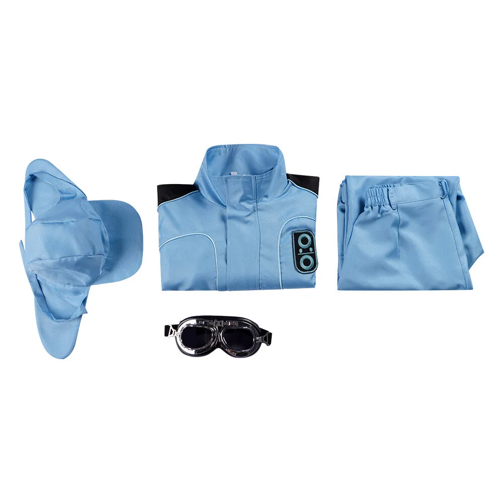 Fulujiacos Mickey Barnes Cosplay Costume Coat Pants Glasses Hat Uniform