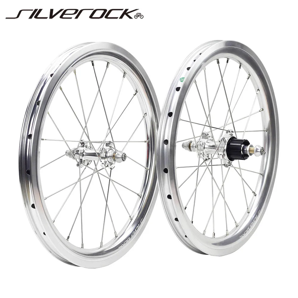 SILVEROCK SR30A External 4-7 Speed Straight Pull 16in Plus 349 Rim Caliper Brake 30mm for Brompton Folding Bike Alloy Wheelset