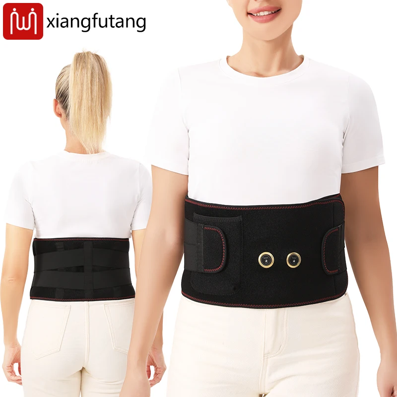 

Carbon Fiber Heated Lumbar Support Belt Waist Vibration Massager Relieves Herniated Disc Pain Stiffness Improves Muscle Strain