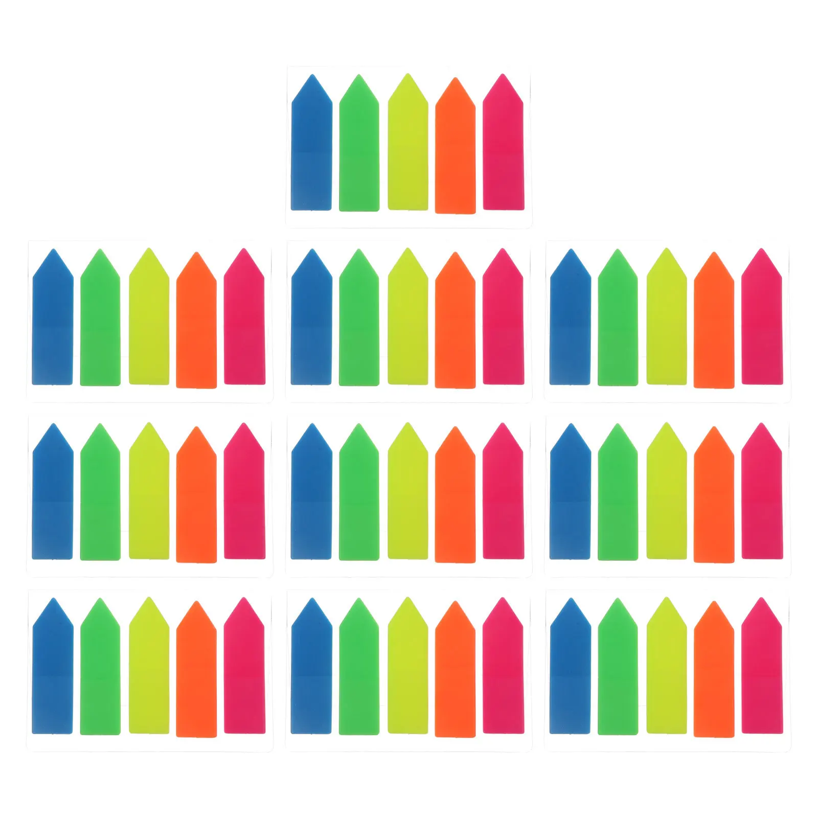 10Sets Colorful Sticky Memo Pads Self-Adhesive Notes Index Stickers for Books Reports Diary Journal Office Supplies Reminder