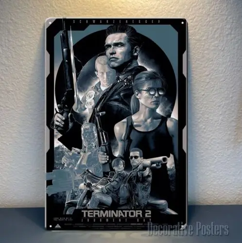 Terminator 2 Judgement Day Film-Metallposter Blechschild - 20x30cm Aluminiumplatte