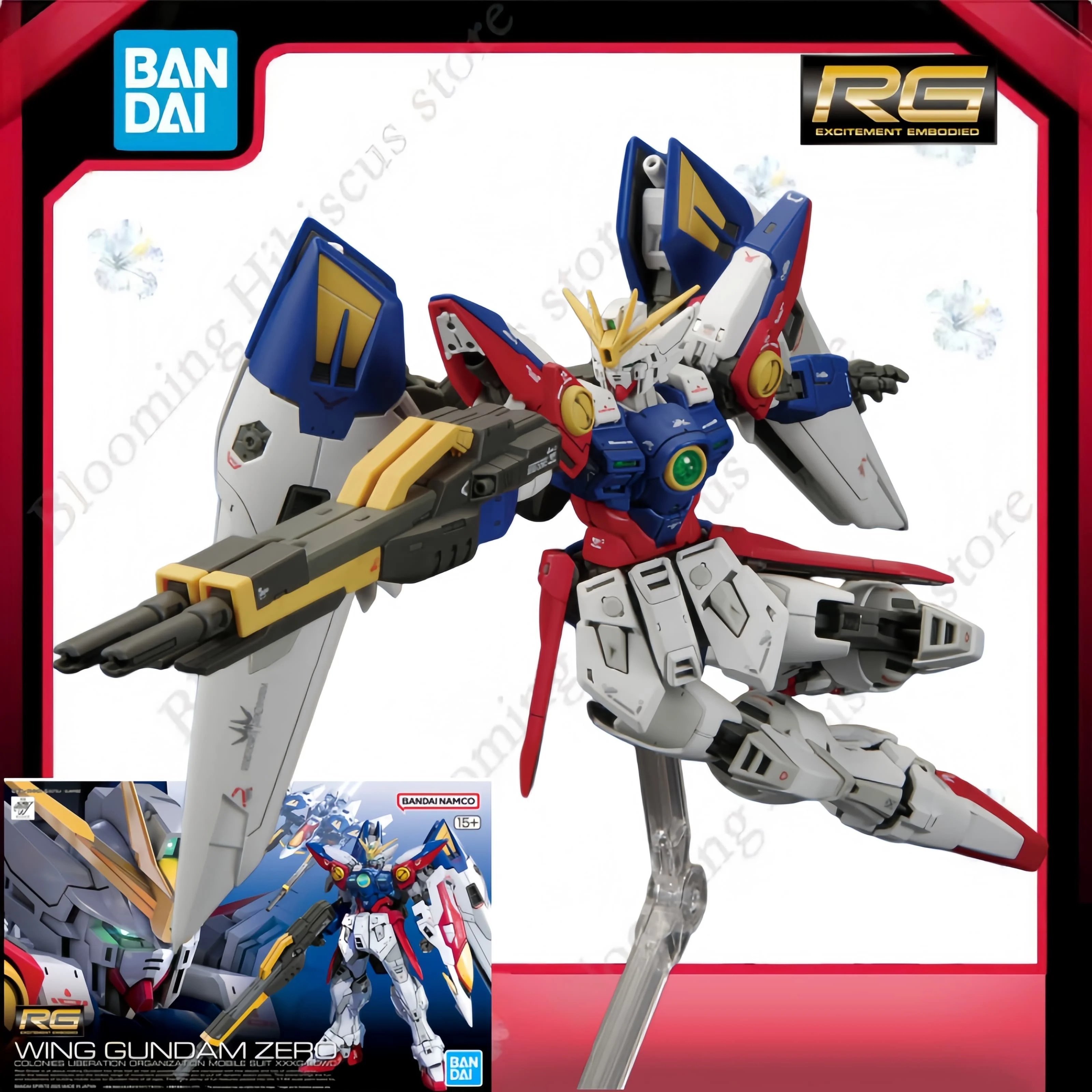 

Japan Bandai Anime Original Gunpla Kit Action Figure RG 1/144 XXXG-00W0 Wing Gundam Zero Toys Model Kit Gifts In Stock