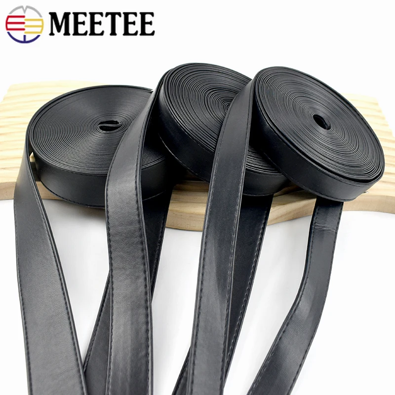 

5Meters Meetee 10-30mm PU Leather Rope Webbing Bag Strap Ribbon Necklace Bracelet Cords Sewing Bias Binding Band DIY Accessories