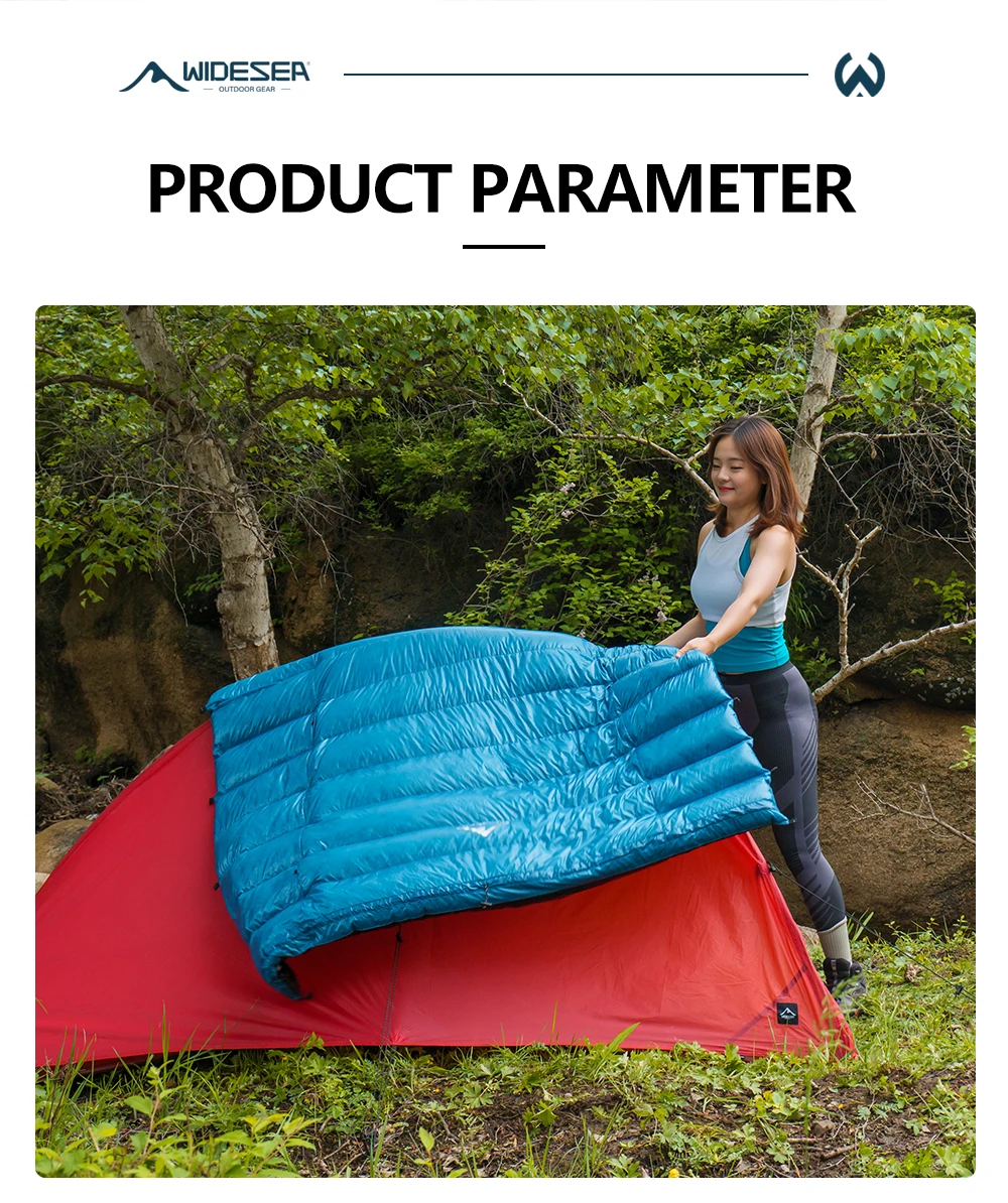 Widesea Camping-Daunenschlafsack für Erwachsene, 15D, wasserdichtes Nylon, leicht, doppelter Verwendungszweck, für den Winter, Überleben, ultraleichtes Zeltzubehör – Detail 2