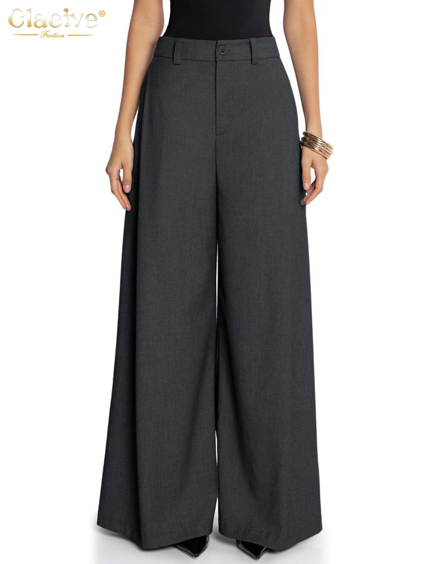 

Clacive Fashion Loose Black Office Women's Pants Spring High Waist Wide Trousers Elegant Classic Pants Female Clothing Streetwea