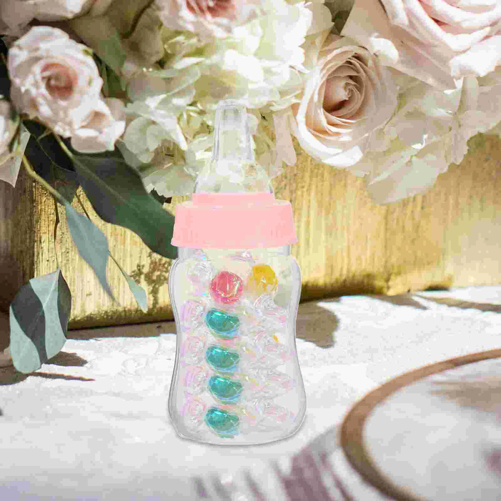 12pcs Feeder Type Mini Candy Bottle Gift Box Baby Shower Favors (Pink) Baby shower box Baby shower gift box