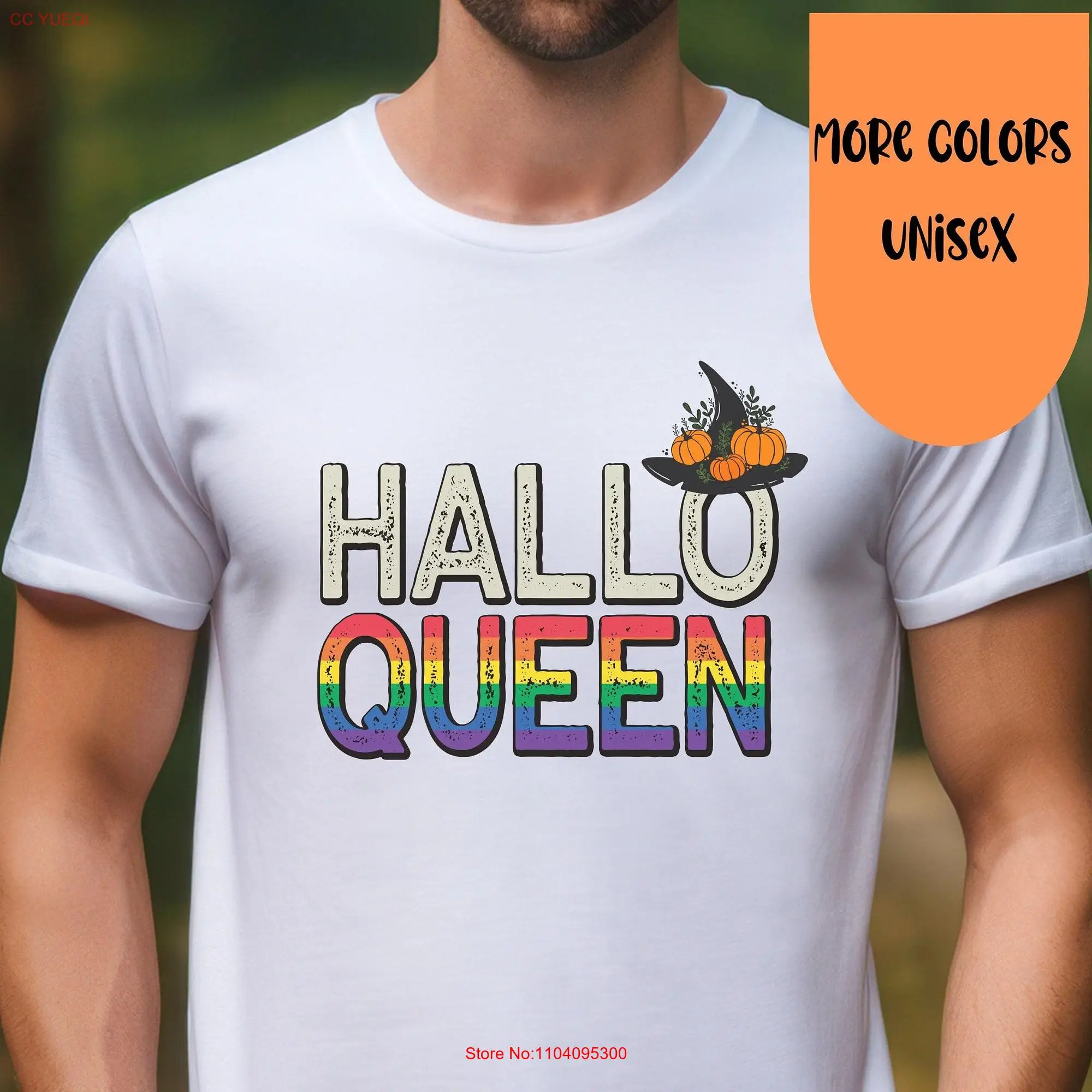 Halloqueen t shirt Funny Halloween rainbow tee perfect gift for LGBTQ comunity long or short sleeves