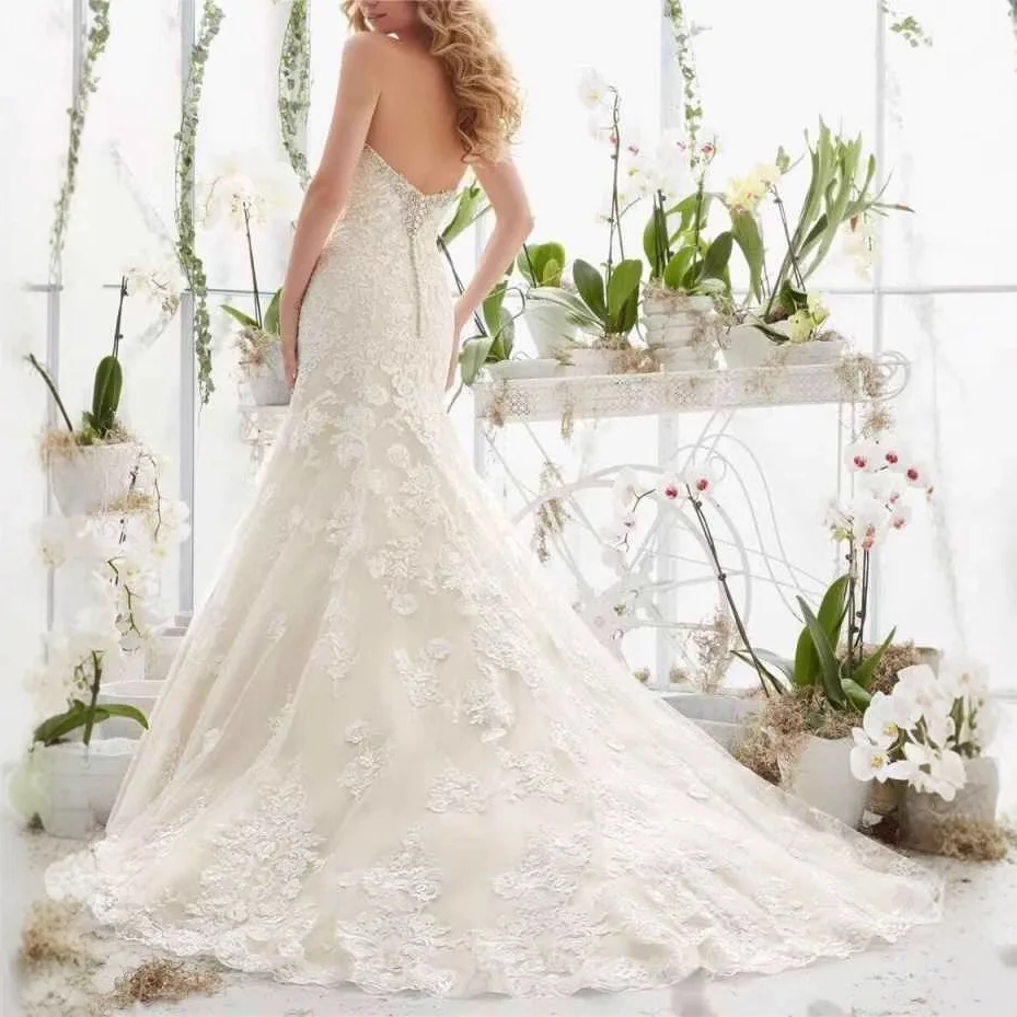 

Новое свадебное платье без рукавов, кружевной топ с открытой спиной, свадебный маленький хвост, большие размеры, дворцовый стиль