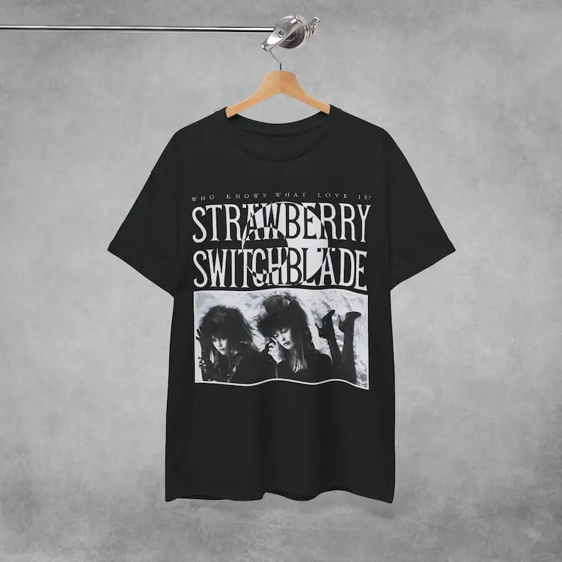 Strawberry Switchblade T Shirt Post Punk Deathrock, Killing Joke, Skeletal Family, Sisters of Mercy, Goth, Cocteau Twins