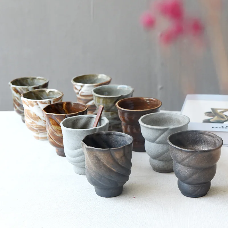 Rustic Kiln Change Mug Japanese Retro Water Cup Handheld Coffee Cup Handmade Single Cup Household Ceramic Teacup