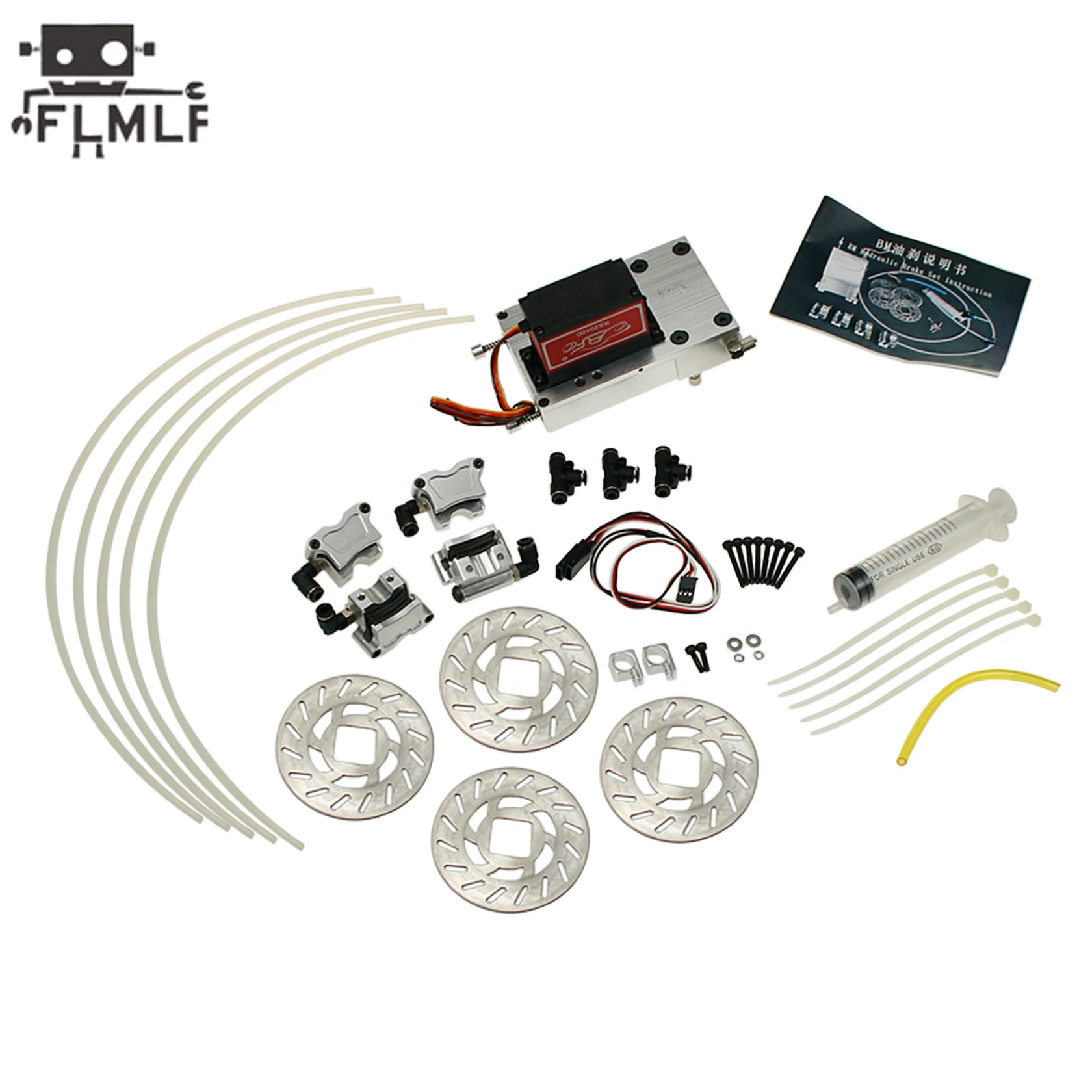 Rc Car Metal 4 Wheel Hydraulic Disc Brake Kit for 1/5 HPI FG Monster Hummer ROFUN ROVAN BM Truck Parts