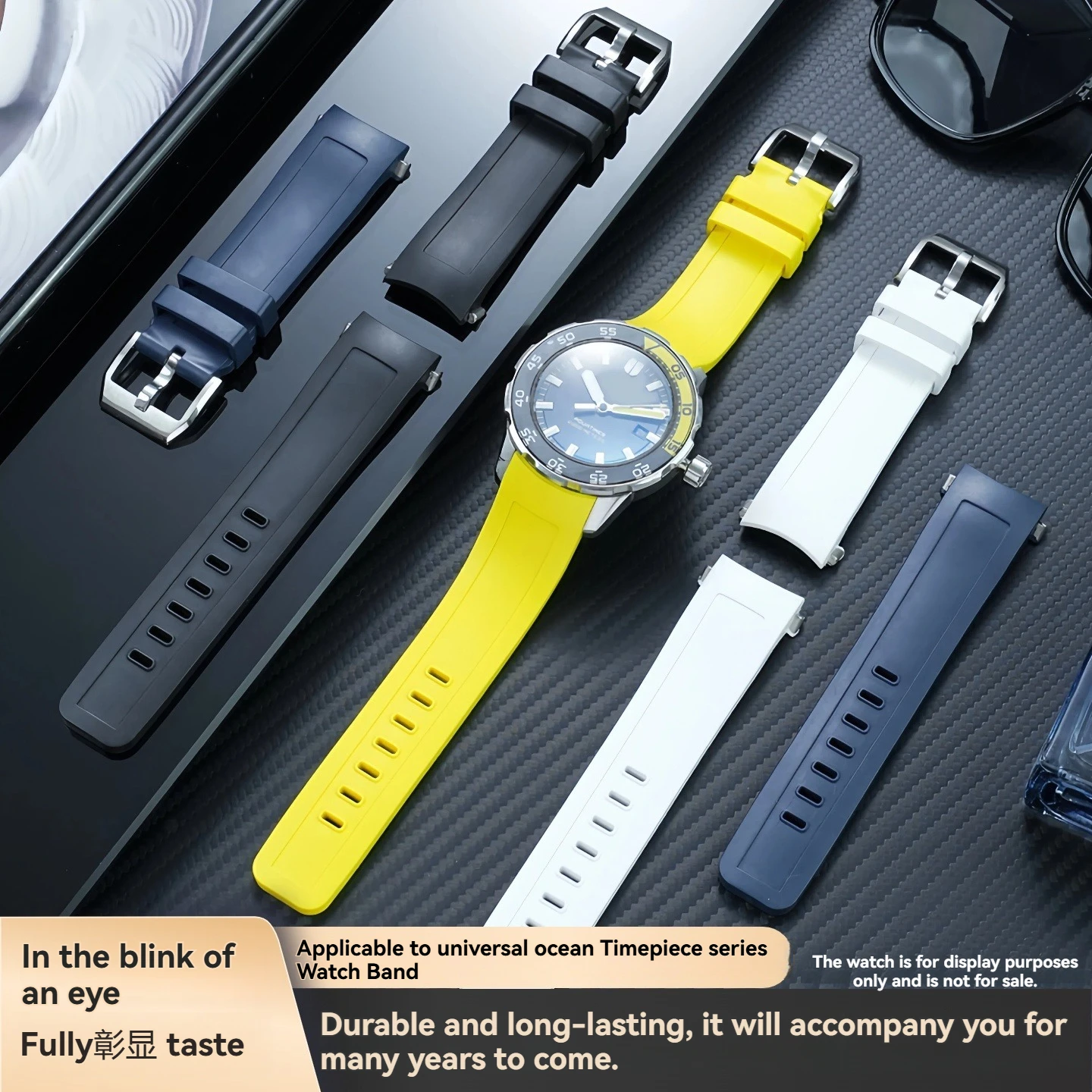 FMK Fluorocarbon Rubber Quick-Release Strap for IWC Aquatimer IW356802, IW376705, IW376711 Water-Resistant Bracelet