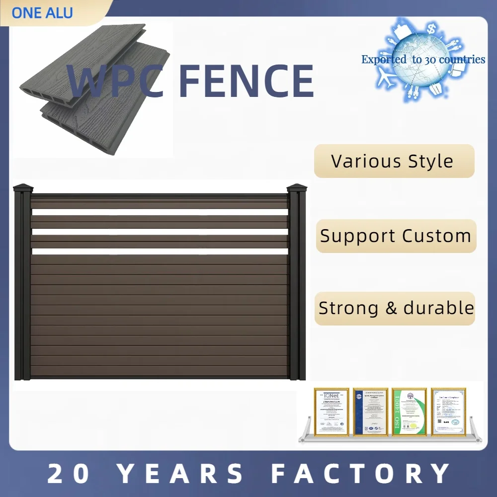 WPC Fence Wood plastic composite Decorativa panel Wooden Gate Wall Fence Garden high quality Heavy Duty Industrial Fence