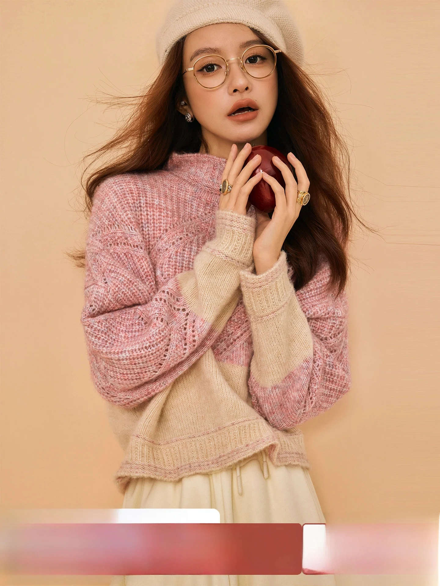 

Свитер Thevever Zhang Da из смесовой шерсти с градиентным окрашиванием, женский, свободного кроя, мягкий, теплый, с длинными рукавами, вязаный топ