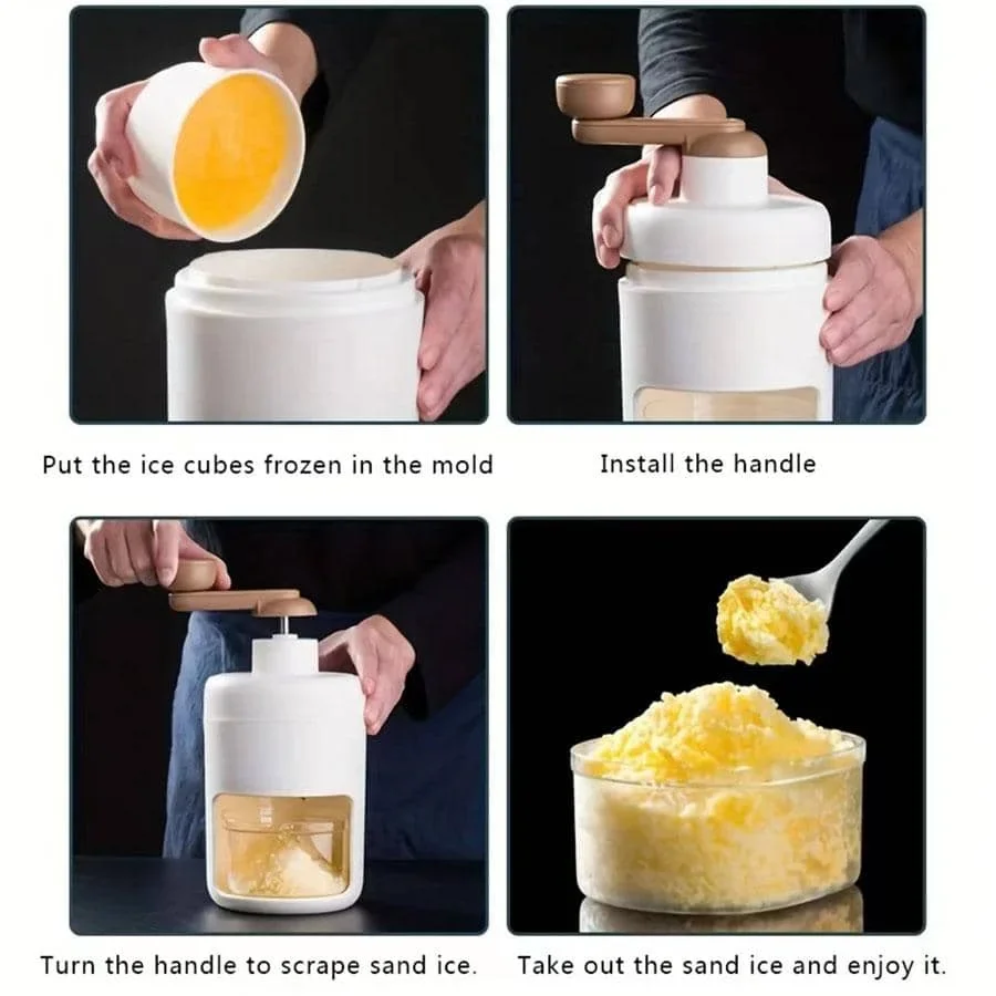 Hand operated Shaved ice Machine commercial ice crushers stainless Steel handheld Hail Machine Ice Machine for Kitchen