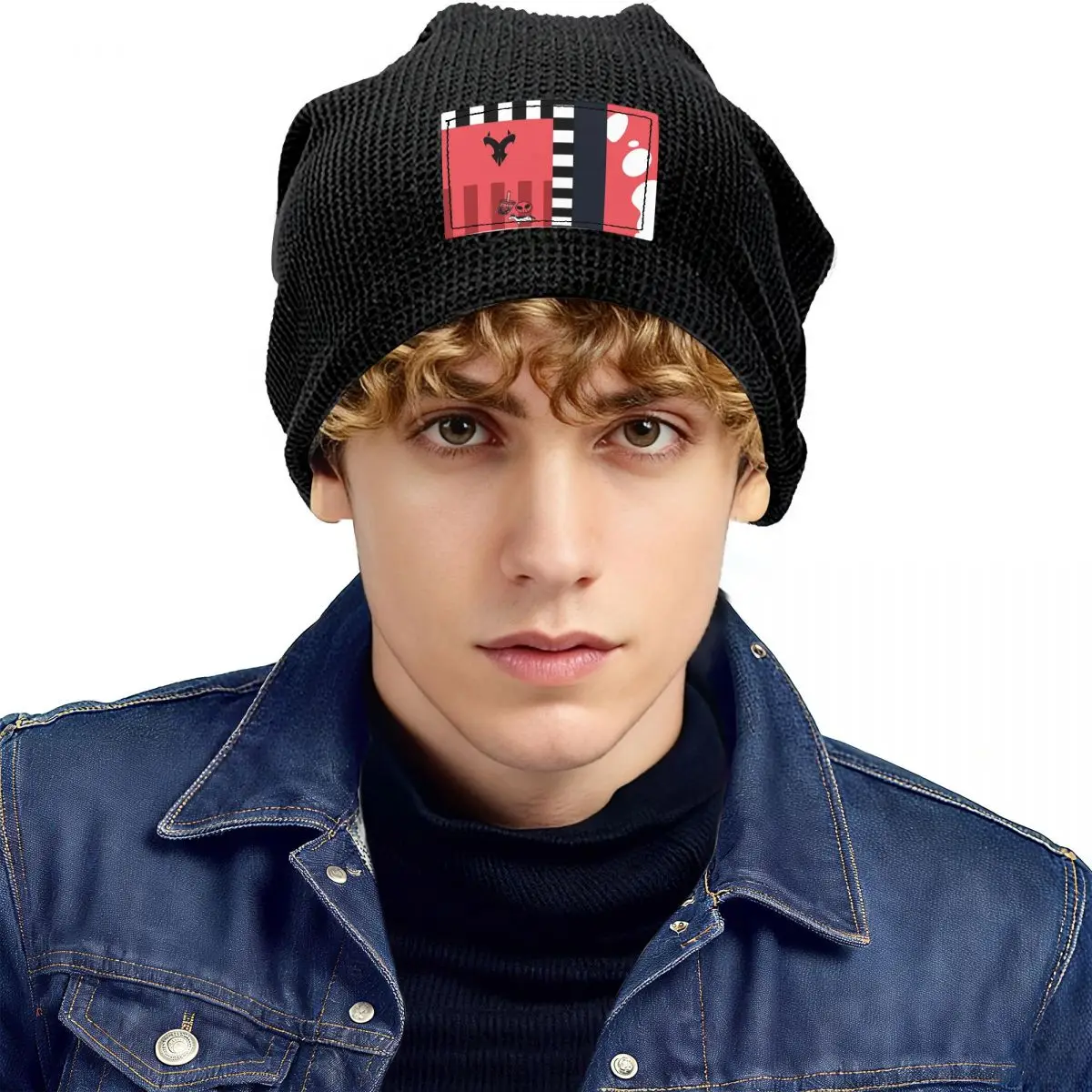Helluva Boss - Blitzo Warm Fleece-Lined Cap Fashion Bonnet Hat Autumn Winter Outdoor Beanies Hats for Men Women Adult
