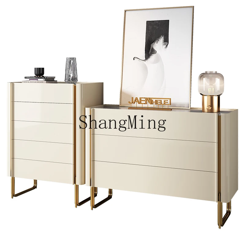 

CL modern light luxury chest of drawers simple bedroom storage six drawers living room storage three bucket side furniture