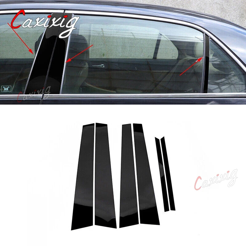 For Honda Accord CM4/5/6/7/8 2003 2004 2005 2006 2007 Car Glossy Piano Black Pillar Posts Window Door Trim Cover Stickers