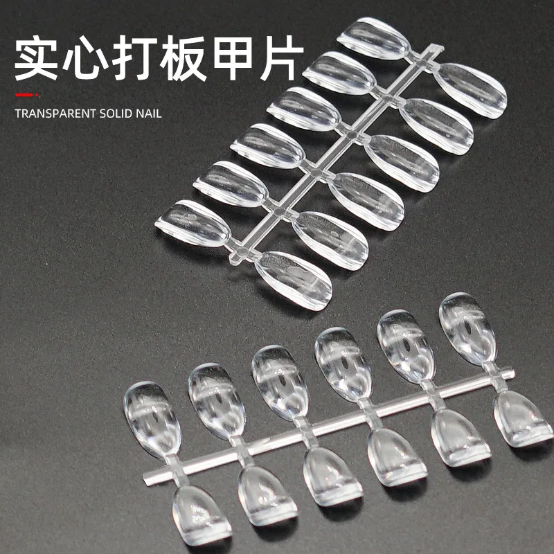 Oval Nail Art Display Board Set for Japanese Nail Gel Practice and Finished Design Showcase Transparent Solid Color Card