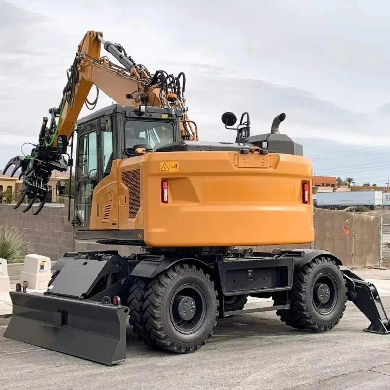 Durable Heavy Wheel Excavator Low Noise Emission Hydraulic Powertrain Mobile Vehicle Manufactured For Municipal Projects