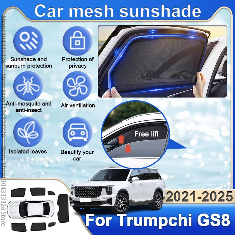 

Магнитный автомобильный солнцезащитный козырек для GAC GS8 Trumpchi MK2 2021 2022 2023 2024 Шторы для окон Защита от ультрафиолета Солнцезащитный козырек для лета
