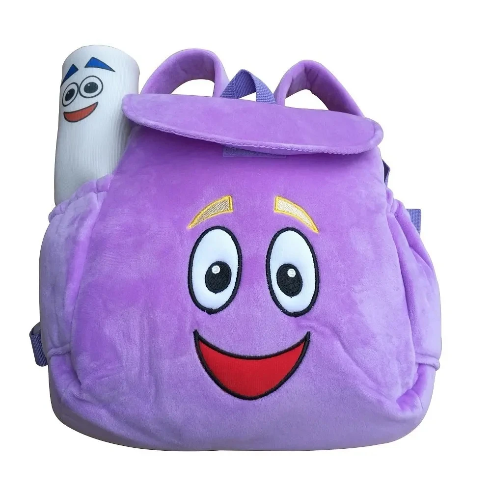 Dora Explorer Backpack with Map, Rescue Bag, Pre-Kindergarten Toys, Purple, Christmas Gift, 1Pc