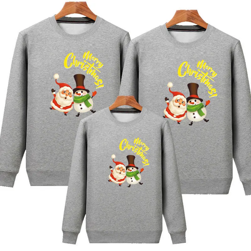 Fashion Santa Claus Climbing The Wall Print Red Hoodies Sport Hooded Sweater Autumn Winter Funny Shirts Family Matching Outfit