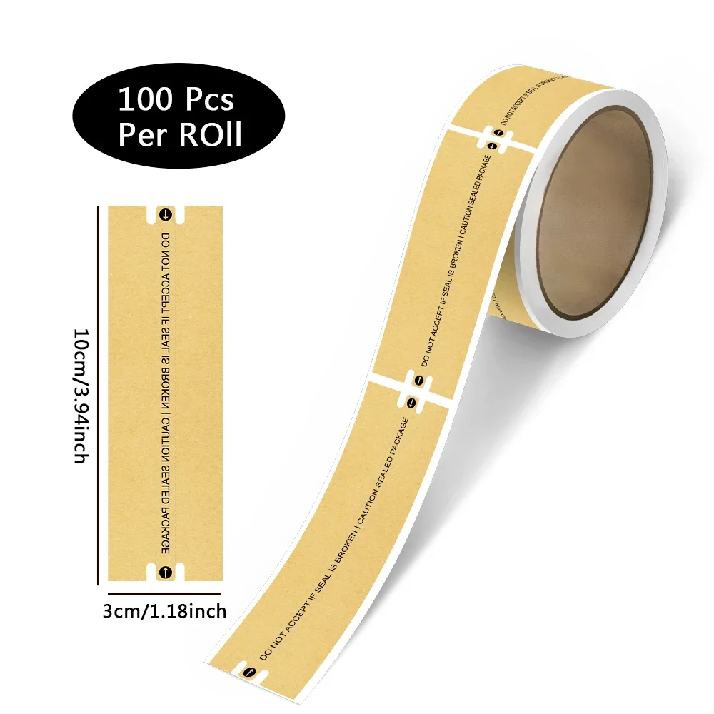 100pcs Tamper-Proof Sealing Stickers Security Labels for Packages Mail Documents,3 X 10cm